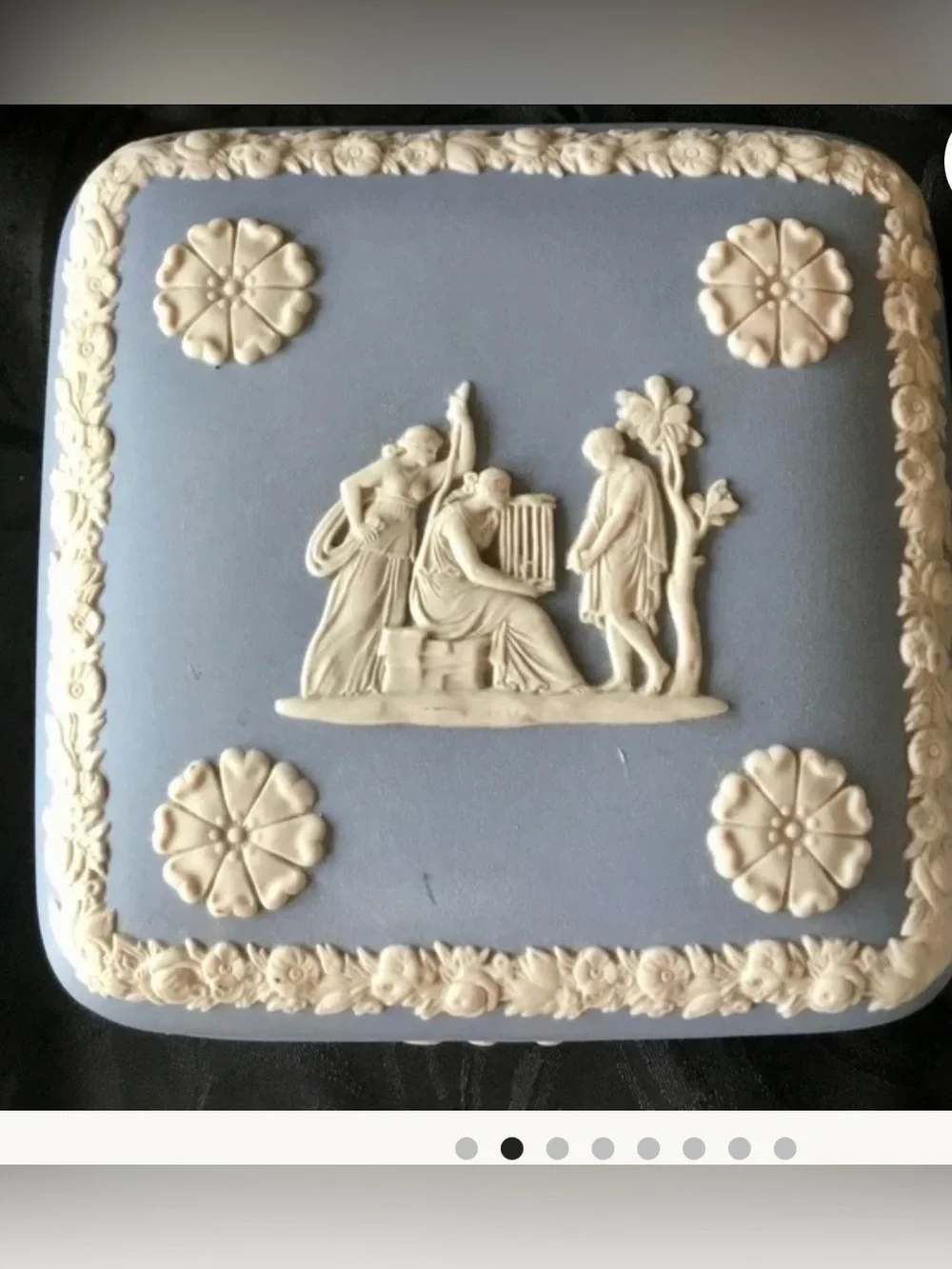 Vintage Wedgwood Jasperware Jewelry Box with Lid 1970s